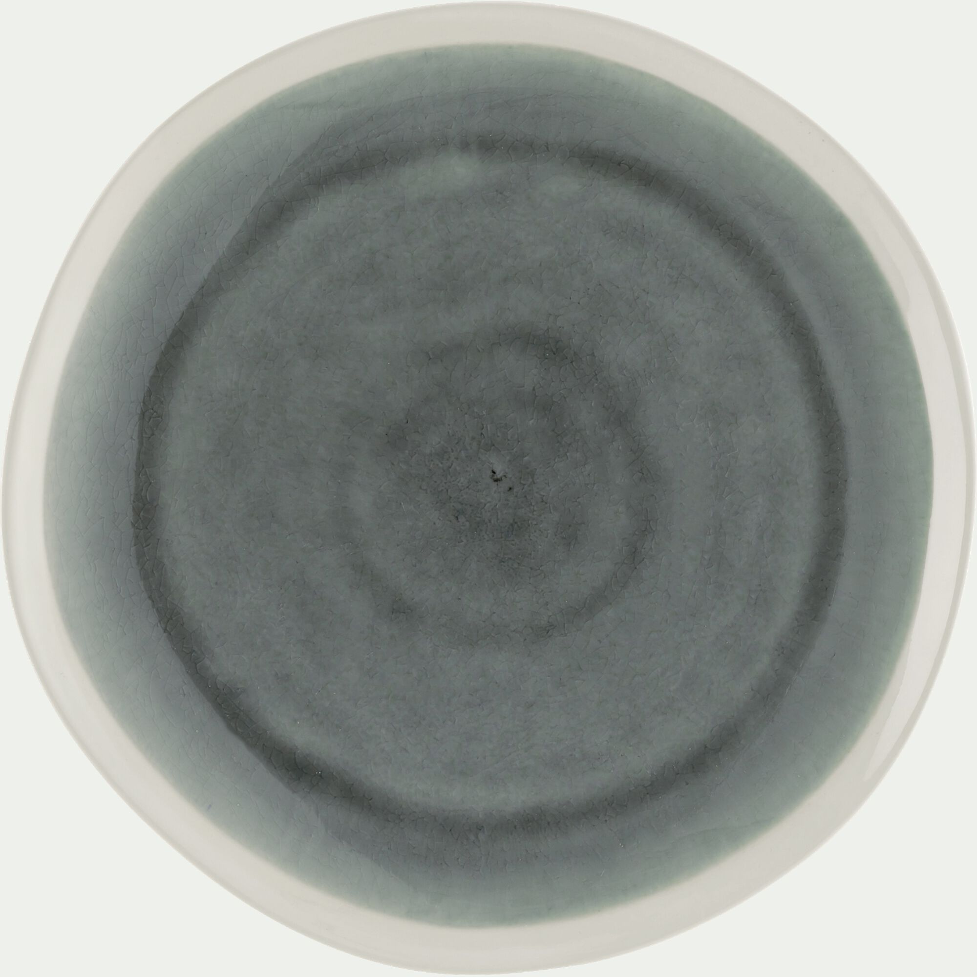 LAGON - Assiette plate en grès D27,5cm - bleu autan
