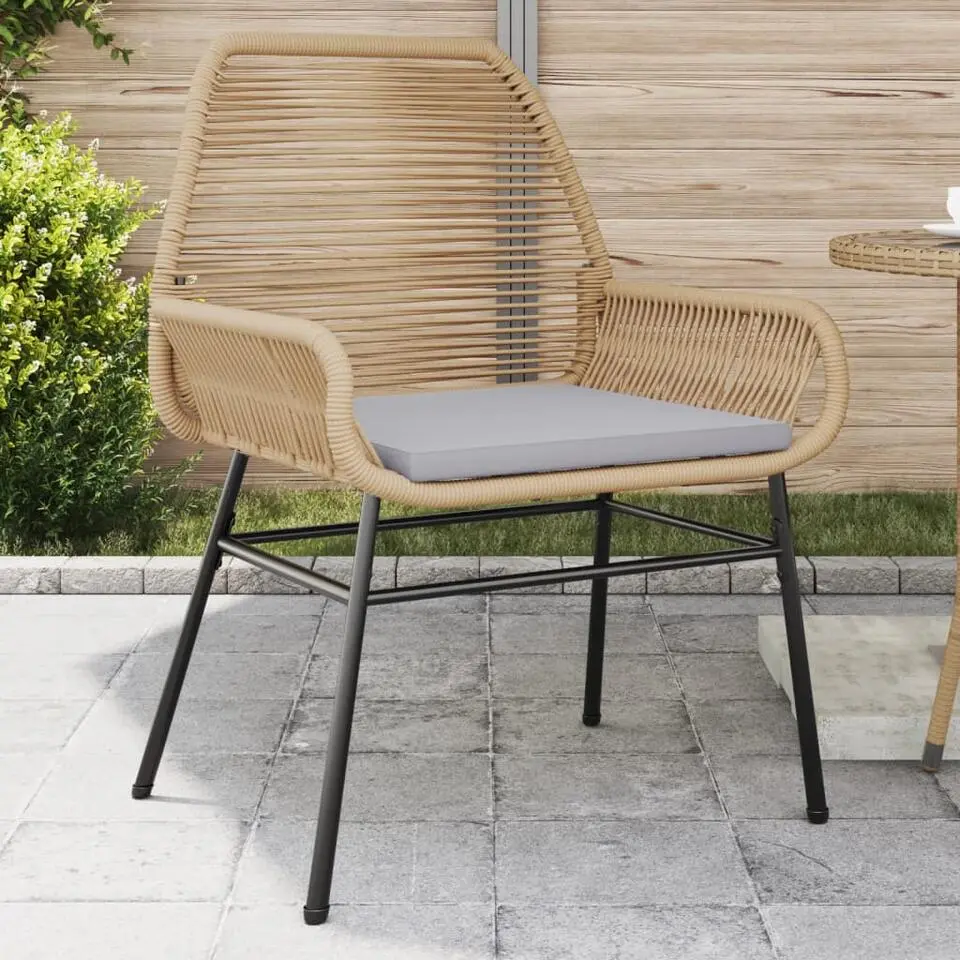 vidaXL - Tuinstoelen - Kussens - Bruin - Poly rattan - 2 stuks