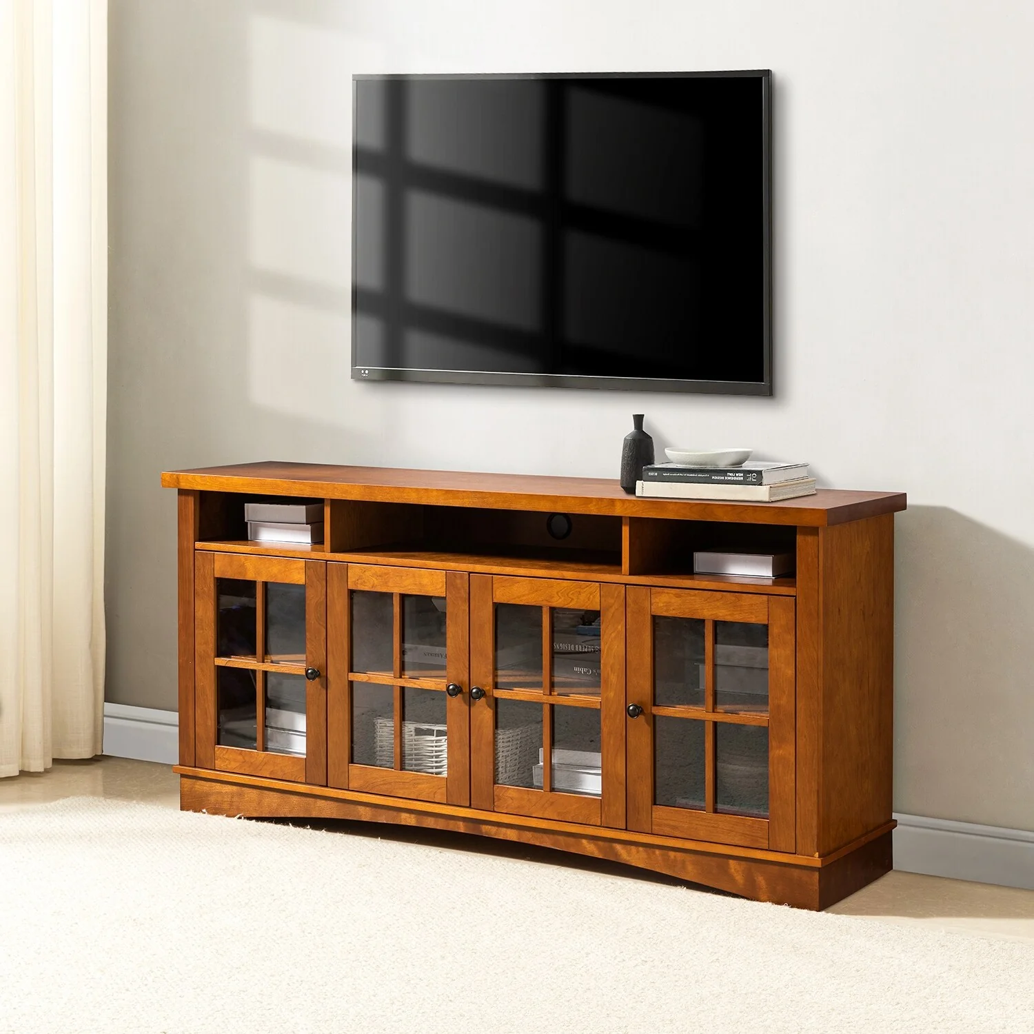 Fiona Modern Storage TV Stand with Adjustable Shelves by HULALA HOME