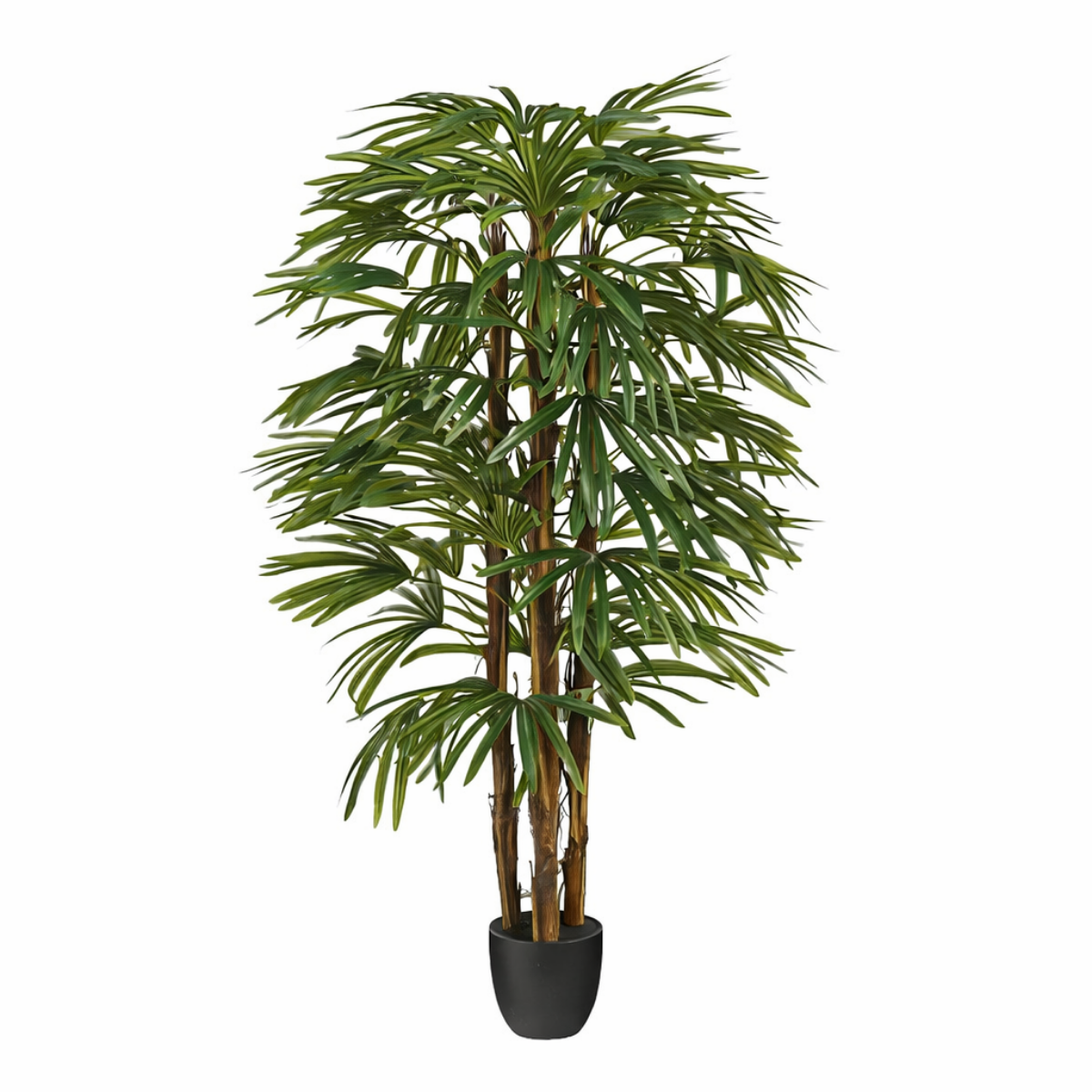 Mica Decorations Rhapispalm – Kunstplant in Pot – Realistische Nepplant Woondecoratie – Kunstplanten voor Binnen en Buiten – H150 x Ø60 cm – Groen