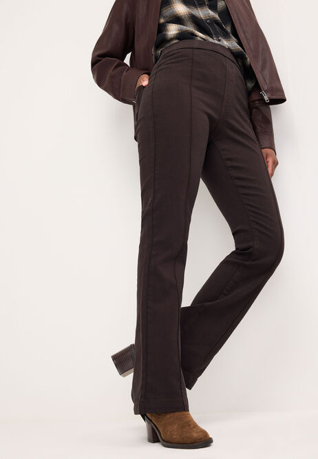 Womens Chocolate Brown Kate Seam Flare Jeggings