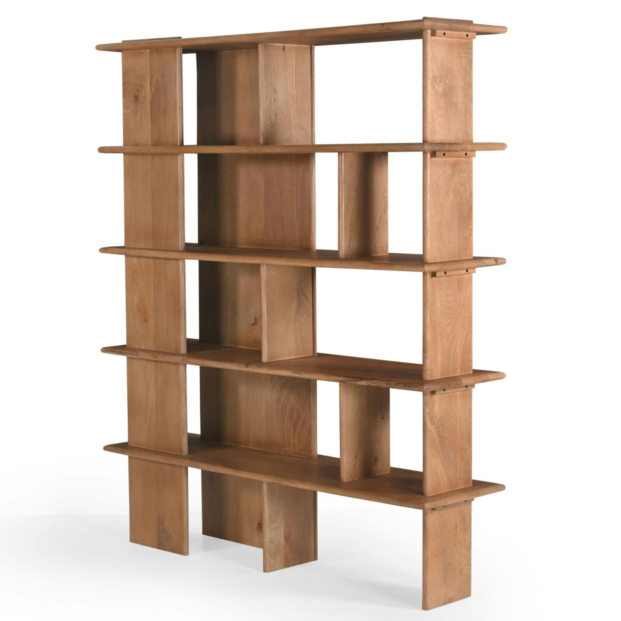Bibliothèque en bois clair à plateaux ouverts 150 cm ALMA