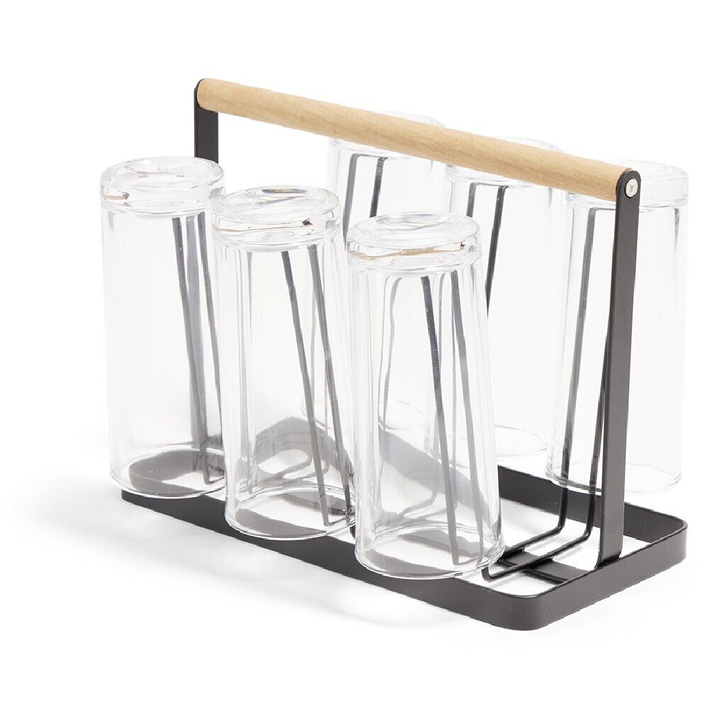 Verre 22cl transparent x6 avec support