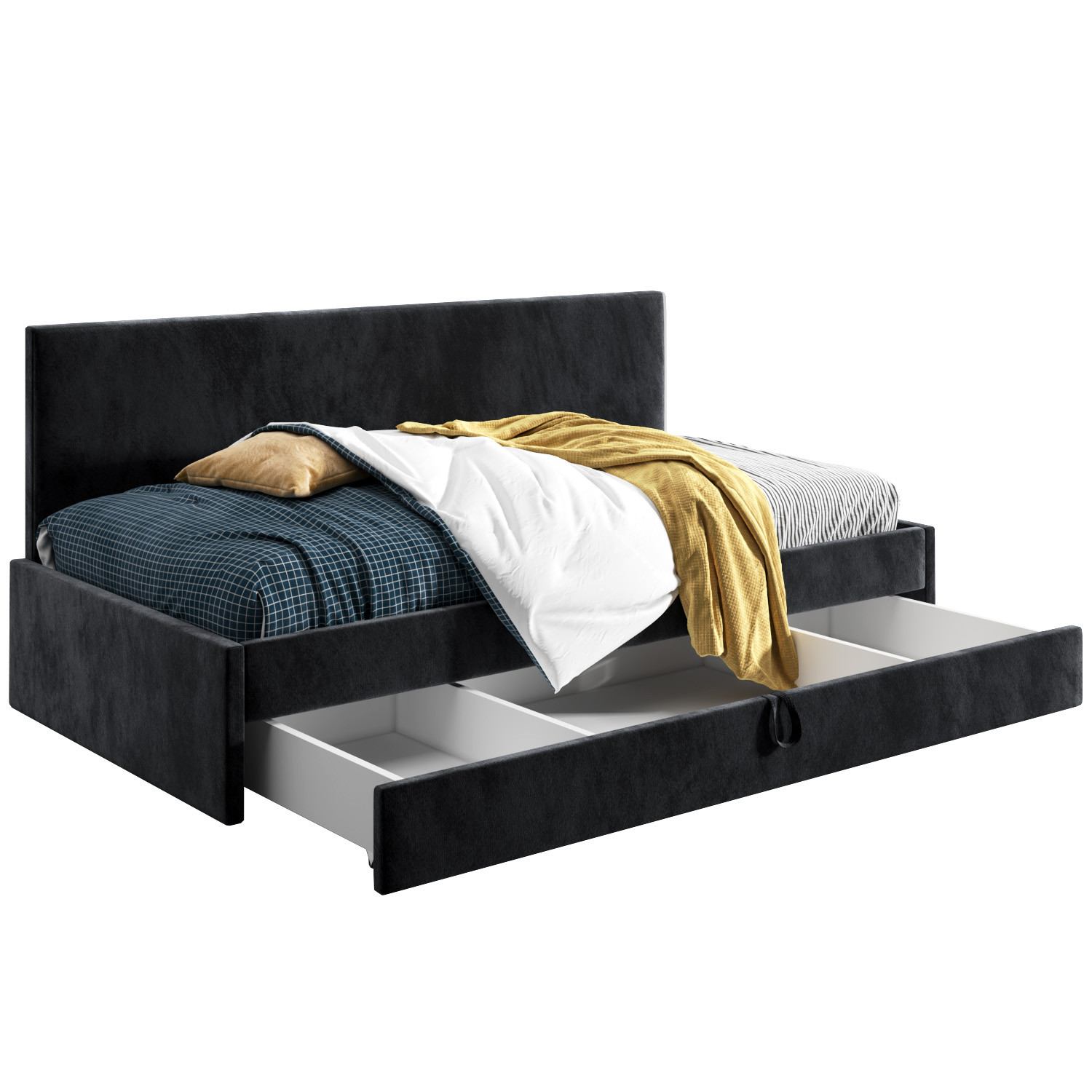 Łóżko młodzieżowe 80x200 Comfort Dani, Czarny, Szuflada