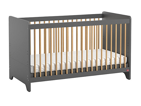 Lit bebe evolutif Vox Leaf Gris et bois