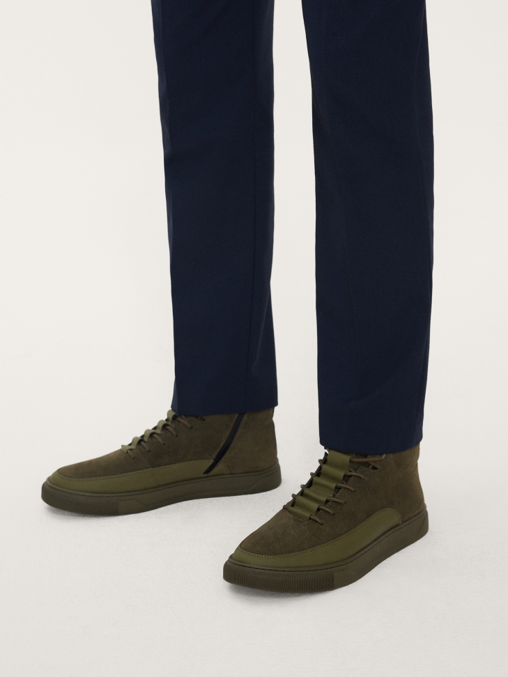 Men’s high sneakers made of two types of leather