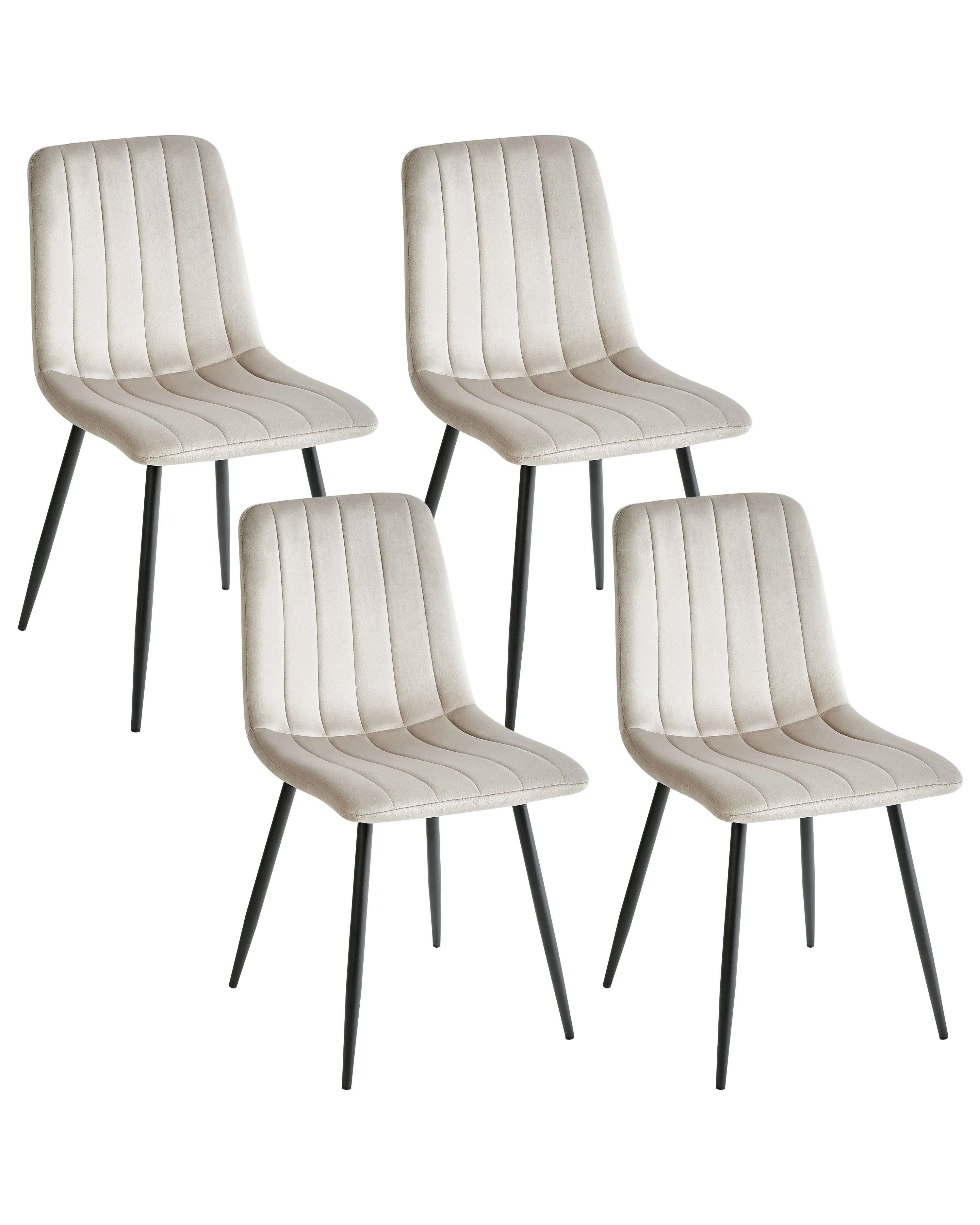 Set of 4 Dining Chairs KALISPELL Velvet Beige