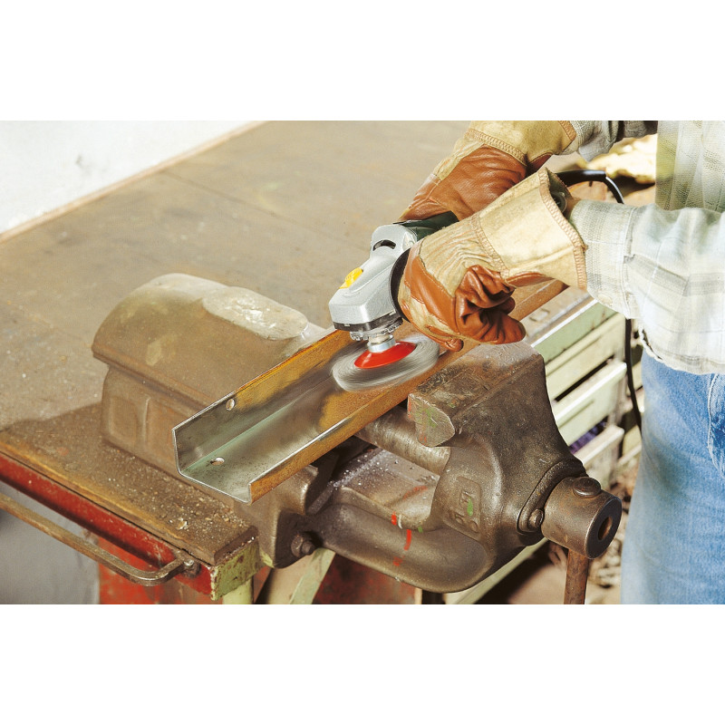 Brosse conique avec fil d'acier ondulé pour meuleuses Ø 100 mm WOLFCRAFT