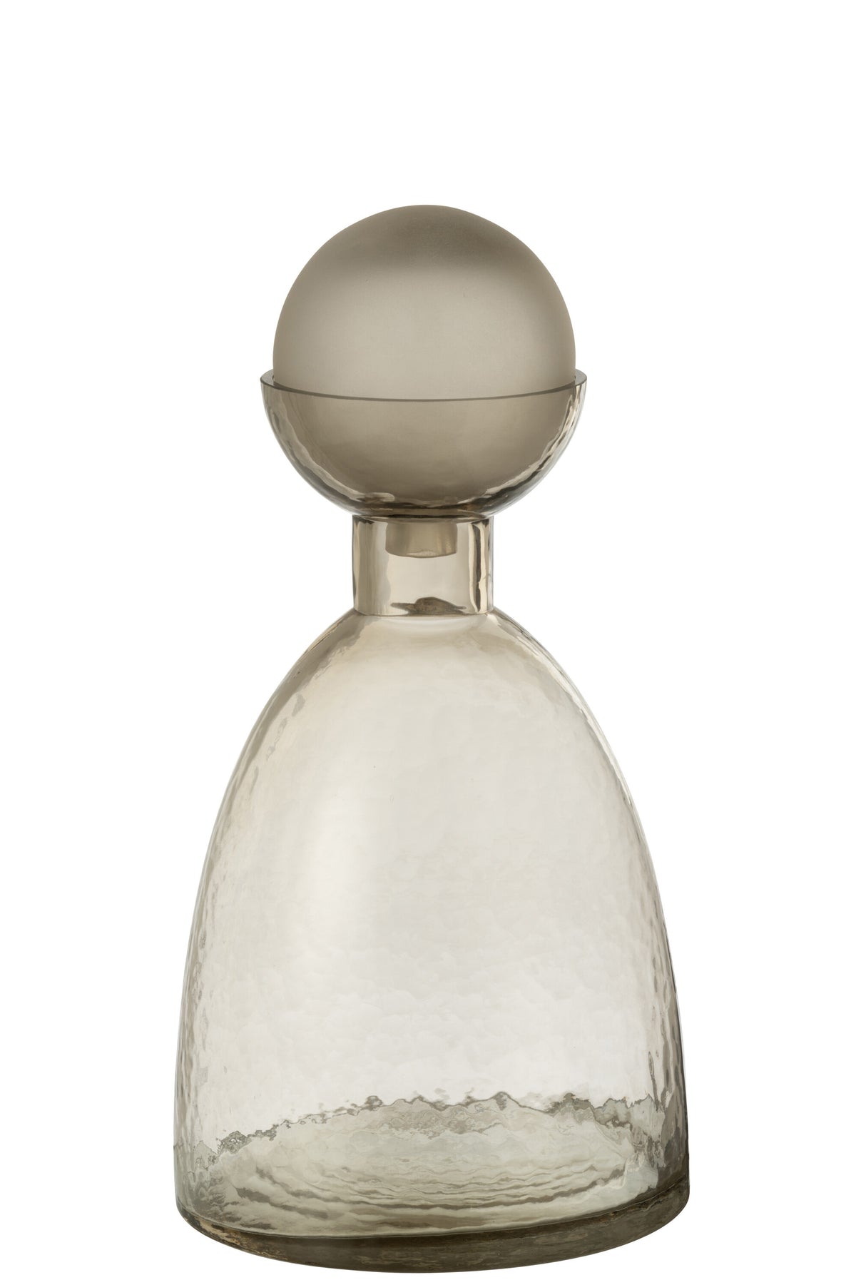 J-Line vaas Fles   Dop Yara - glas - grijs - medium - Ø 18 cm