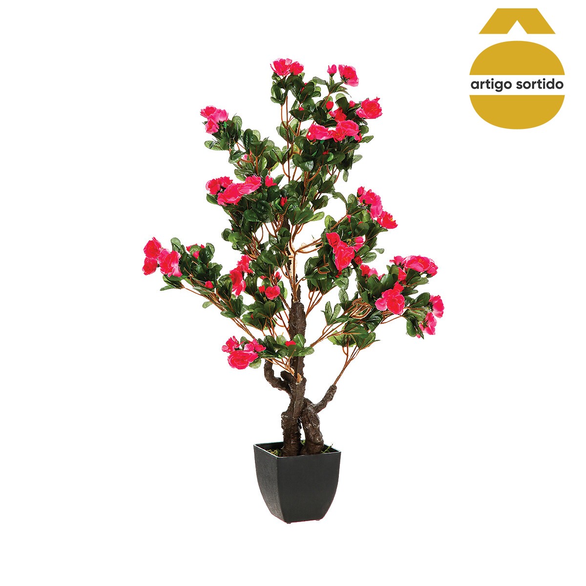 Planta azálea artificial com vaso