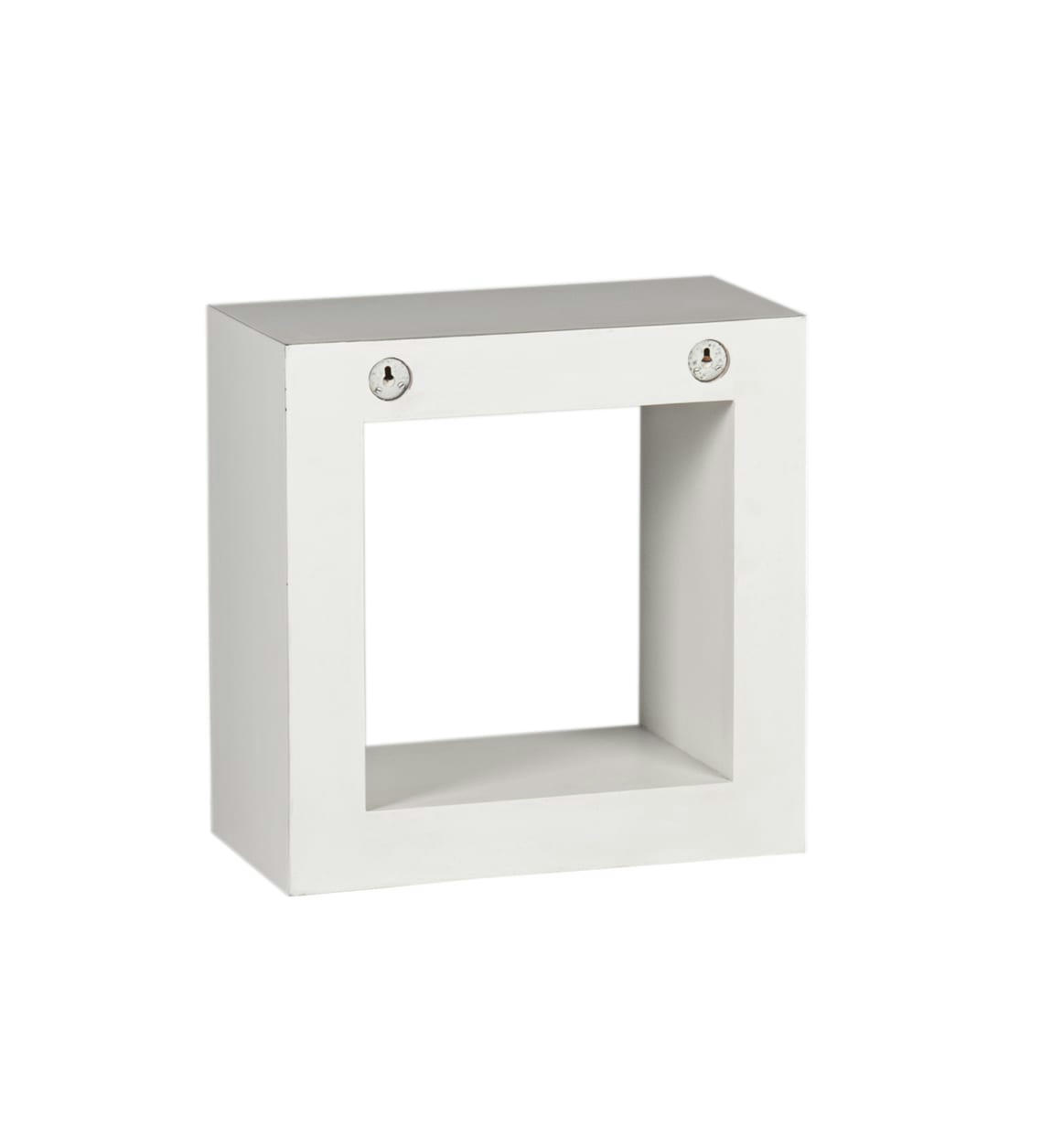 EVEREST - Étagère murale carrée en bois blanc L 40 cm