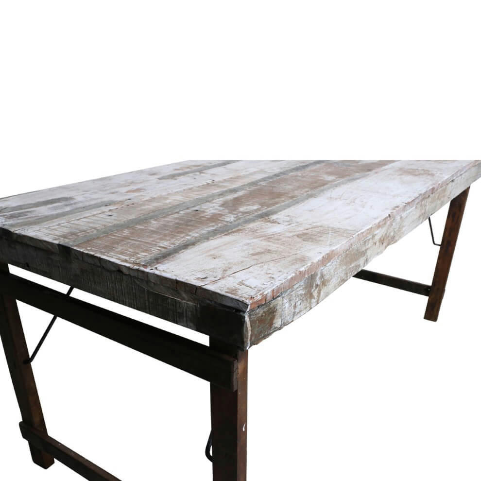 VINTAGE - Table pliante bois blanc