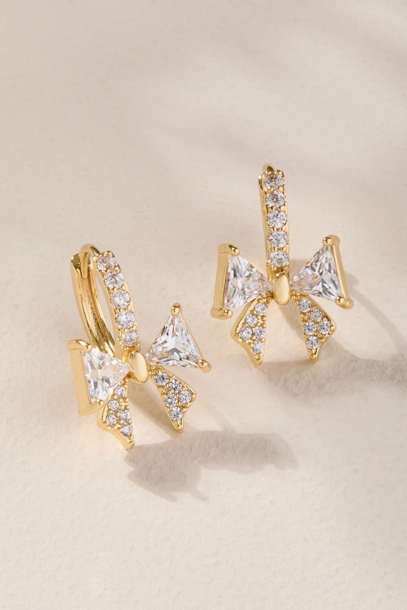 Natasha CZ Bow Hoop Earrings