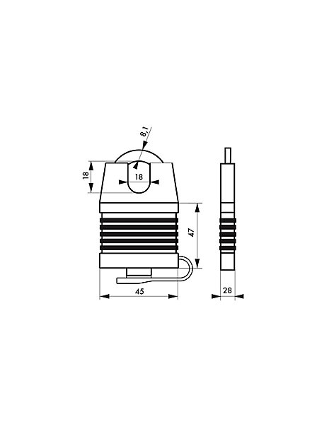 Cadenas à clé Docker UNIKEY (achetez-en plusieurs, ouvrez avec la même clé), 45mm, 2 clés - THIRARD