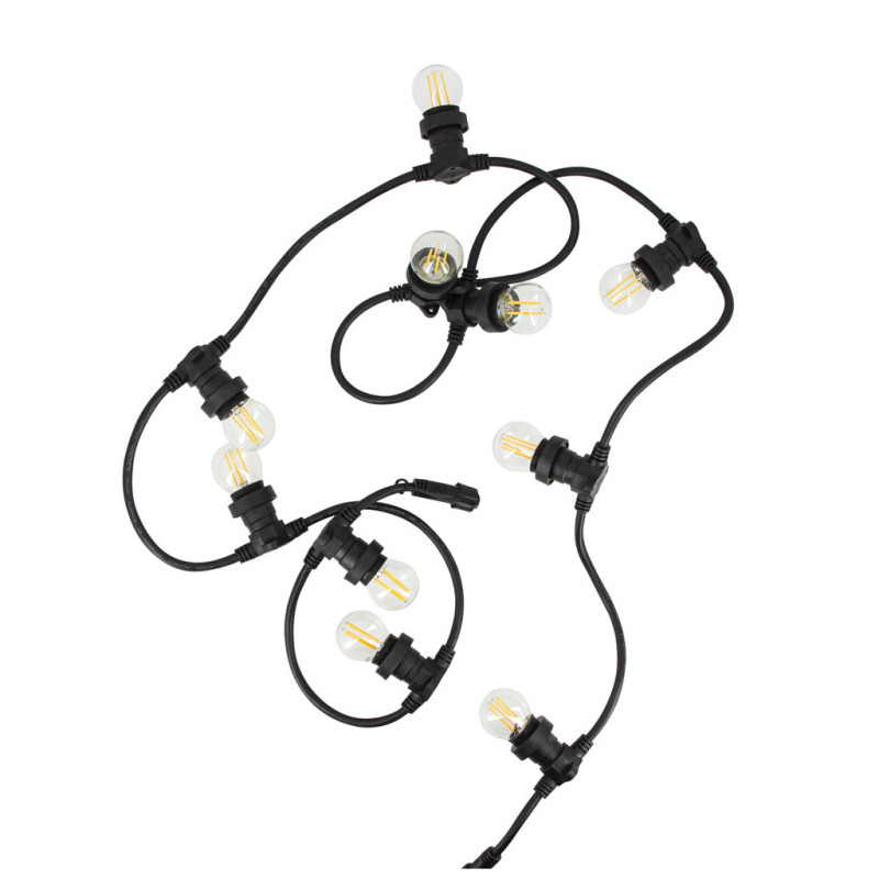 Guirlande noire extérieure LED 10 x 0,43 W blanc chaud 5 m XANLITE