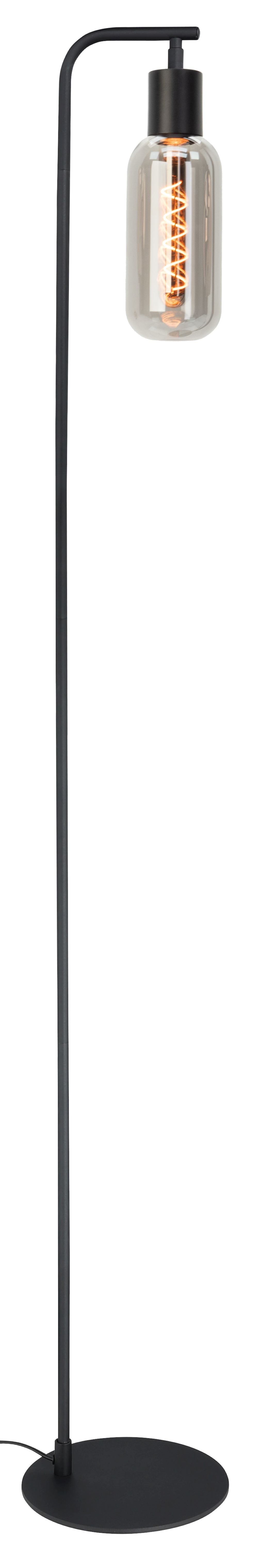 EGLO vloerlamp Majone - e27 - smoke glas - 151 cm - zwart