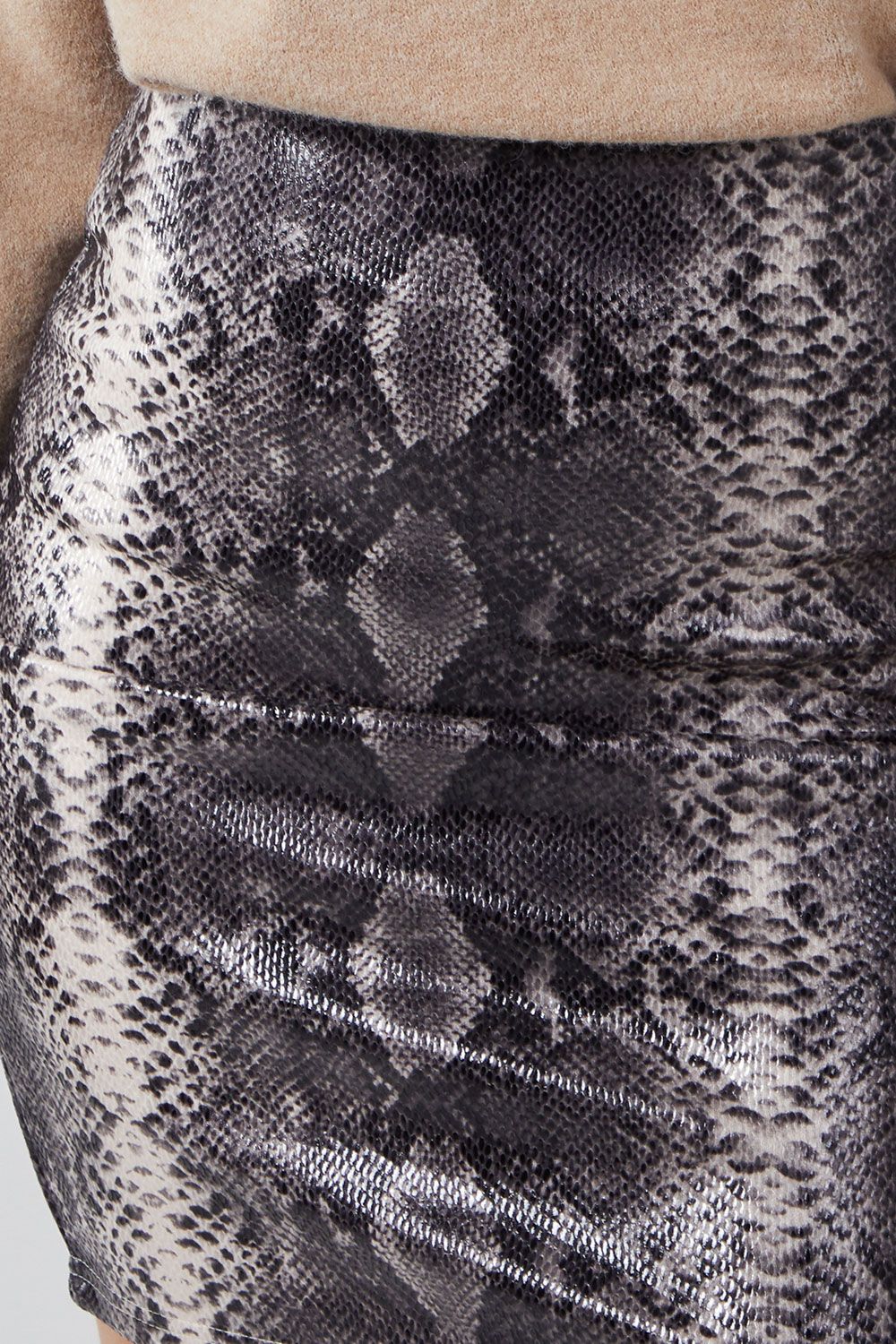Blue Vanilla Snake Skin Faux Leather Skirt