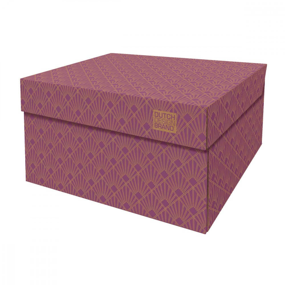 ART DECO VELVET RED - Boite de rangement violette 39,5x32x21cm