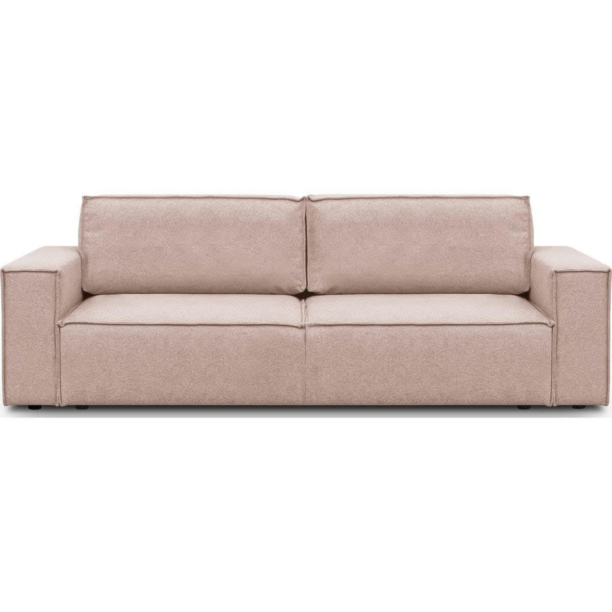 HARPER NEW - Canapé 3 places convertible + coffre en tissu rose