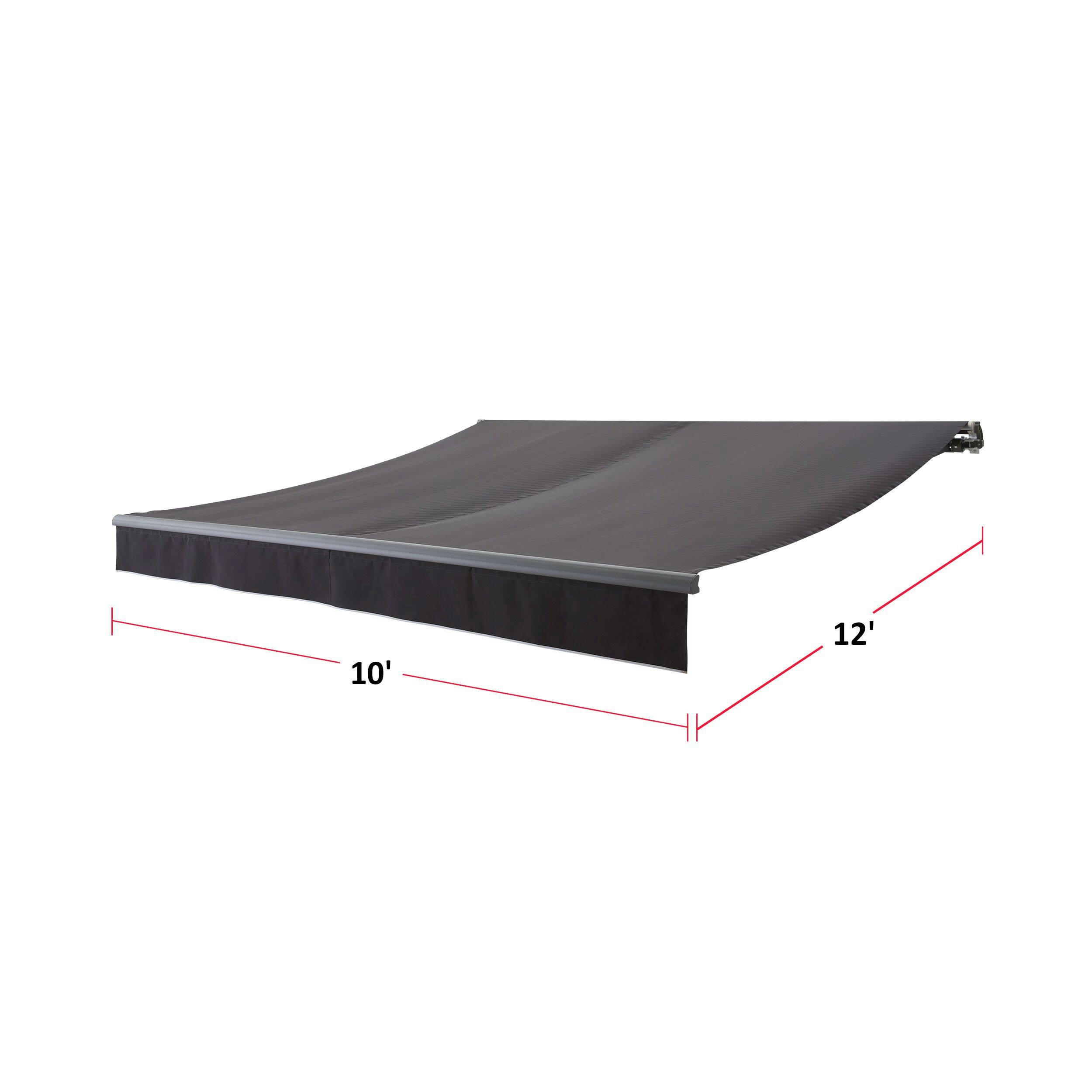 CANVAS Grassi Automatic Outdoor/Patio Awning, Grey, 12-ft x 10-ft
