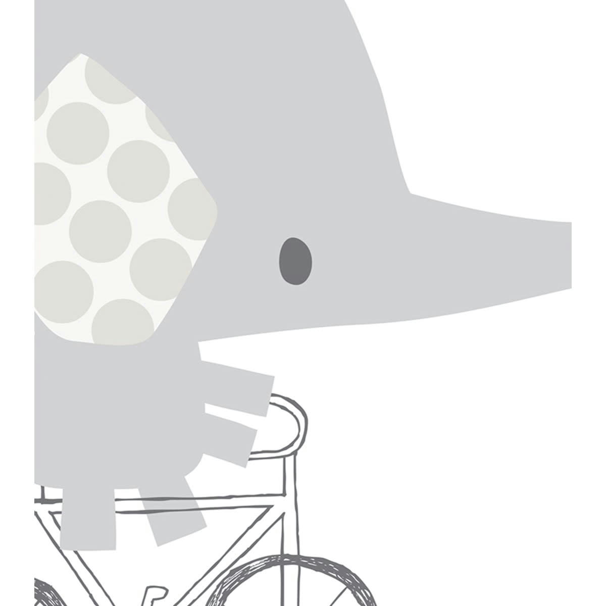 UNDER THE RAIN - Affiche éléphant en Papier Gris