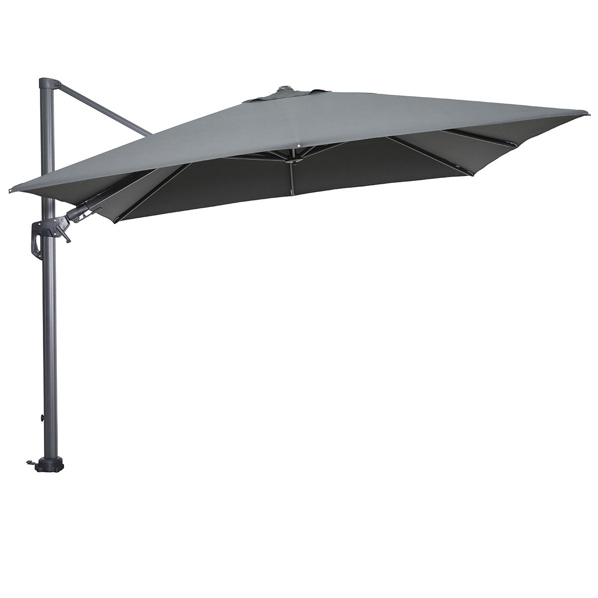 Garden Impressions zweefparasol Hawaii donker grijs 3x3 m incl 90 kg voet en hoes