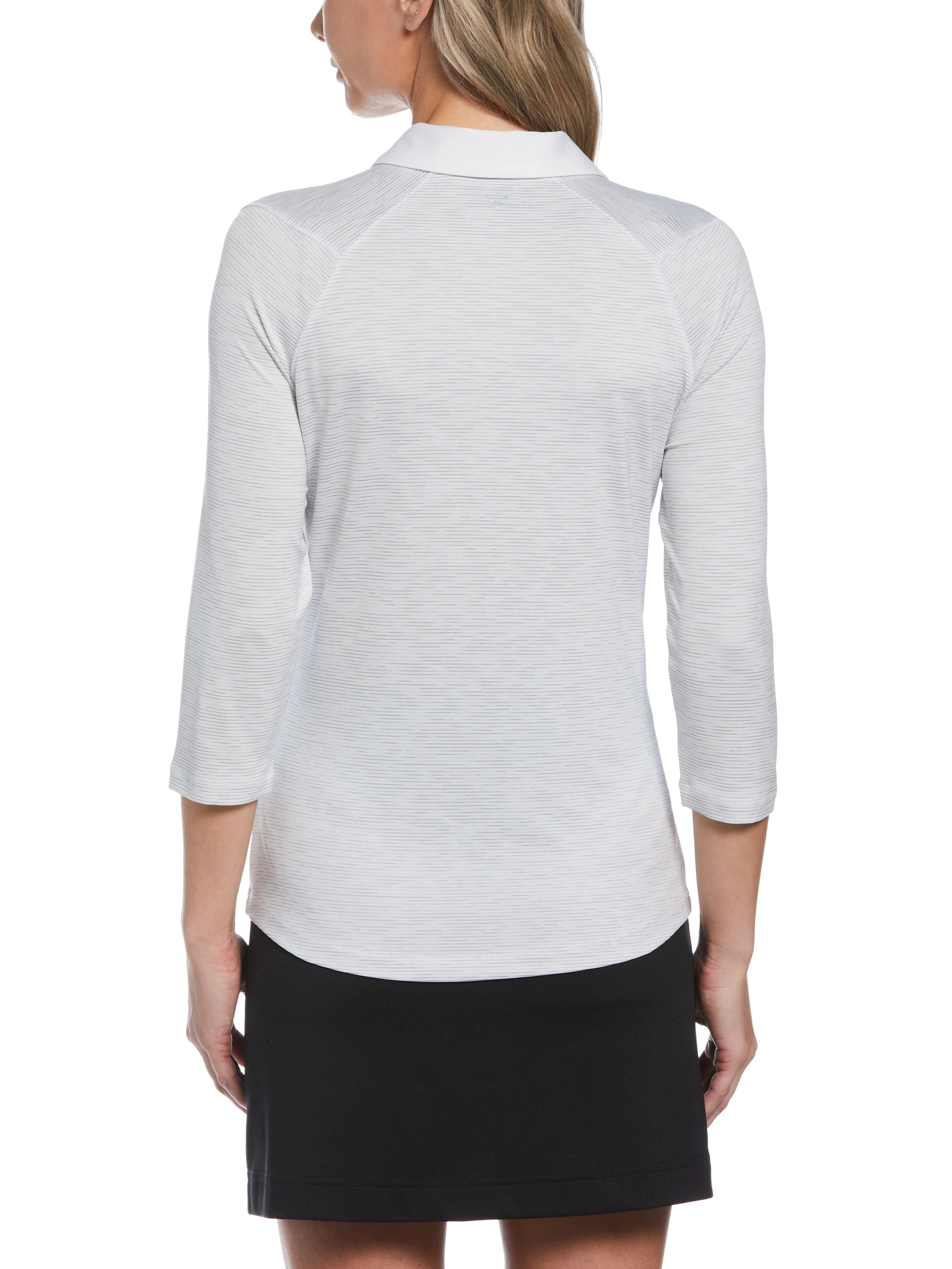 Womens Swing Tech 3/4 Sleeve Space Dye Golf Polo