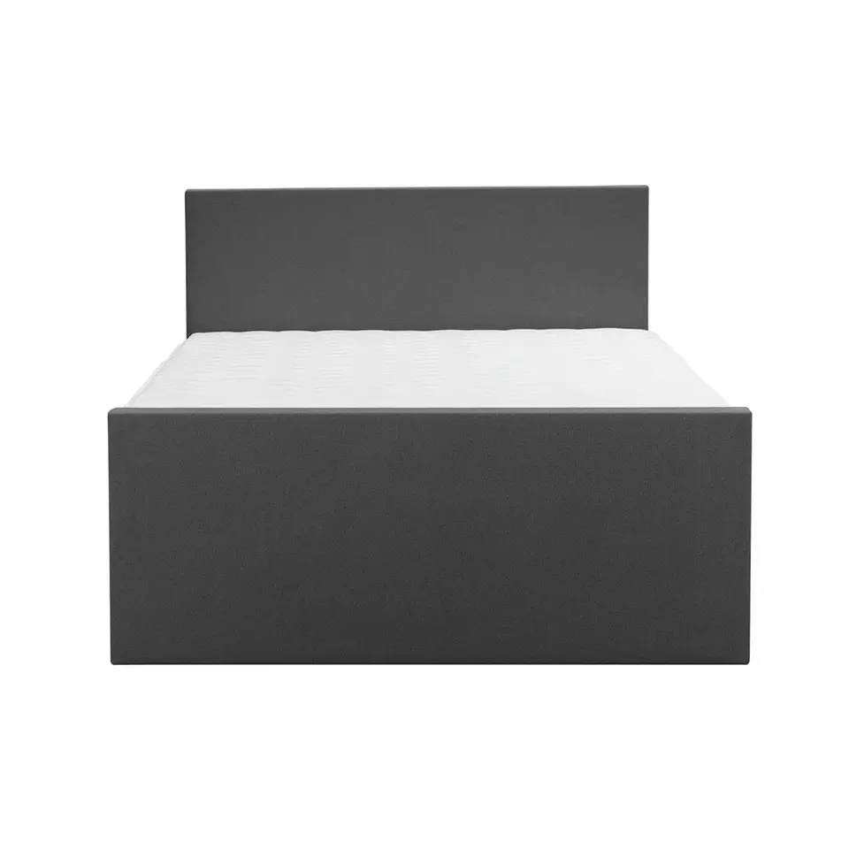 Boxspring met voetbord Liv egaal - antraciet - 180x200 cm - vierkante poot