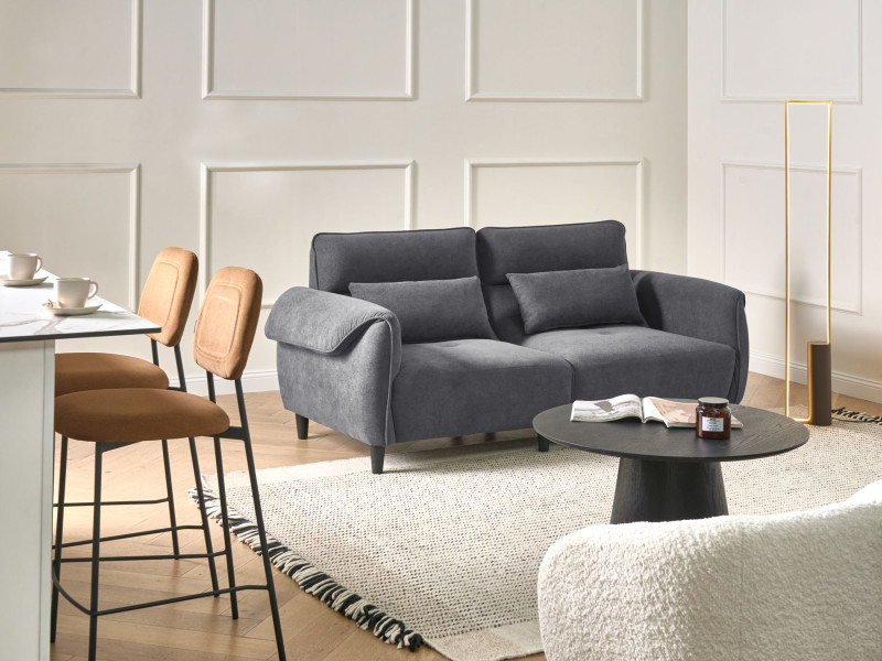 Sofa 3-osobowa tkanina ciemnoszara