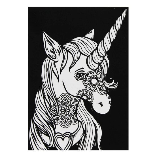 Unicorn Colour-In Velvet Picture