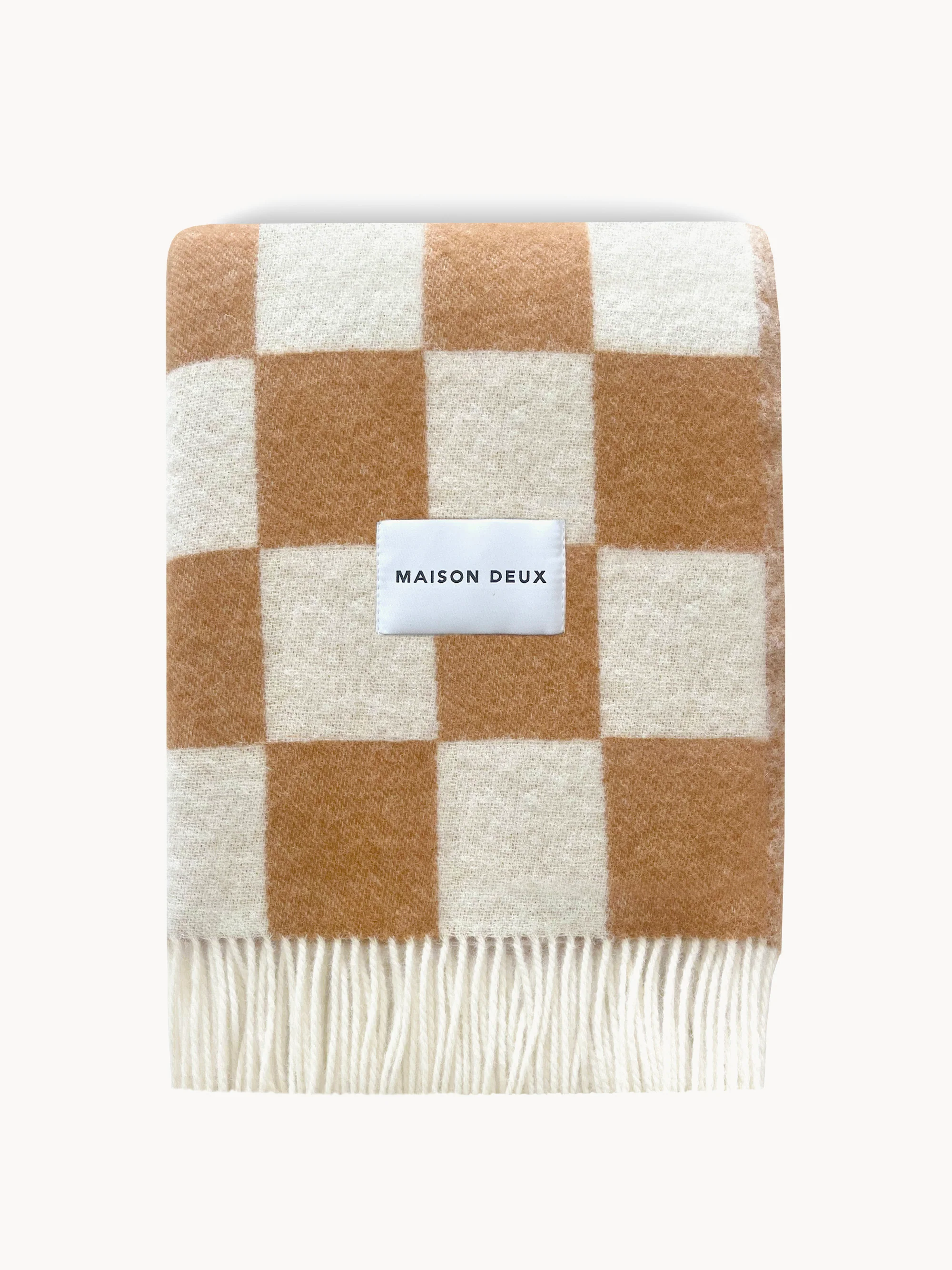 Woll-Wurfdecke Checkerboard mit Karomuster