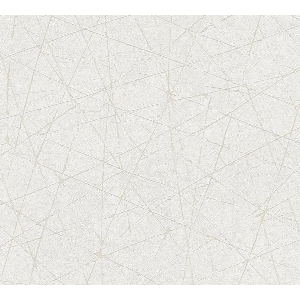 Livingwalls behang betonlook wit, cr&egrave;me en zilver - 53 cm x 10.05 m