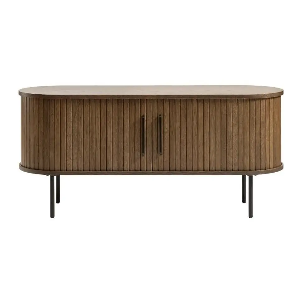 Tv-Meubel Eikenhout Smoked - 40x120x55cm - Schuifdeuren - Nola