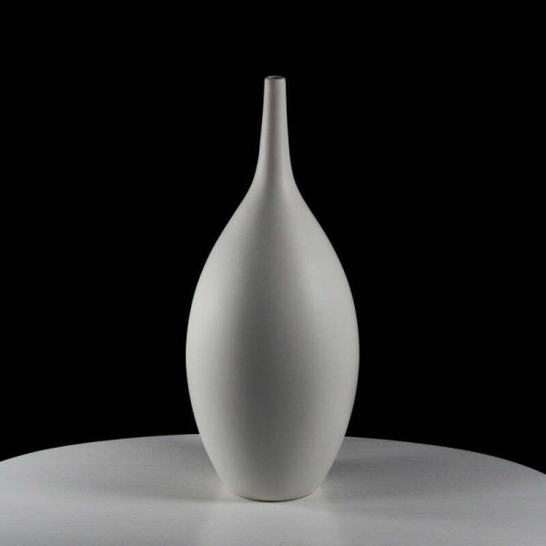 Biały Wysoki Dekoracyjny Wazon Ceramiczny Ozdobny - 47cm