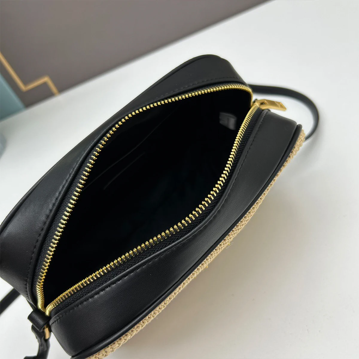 Saint Laurent Raffia Canvas Monogram Lou