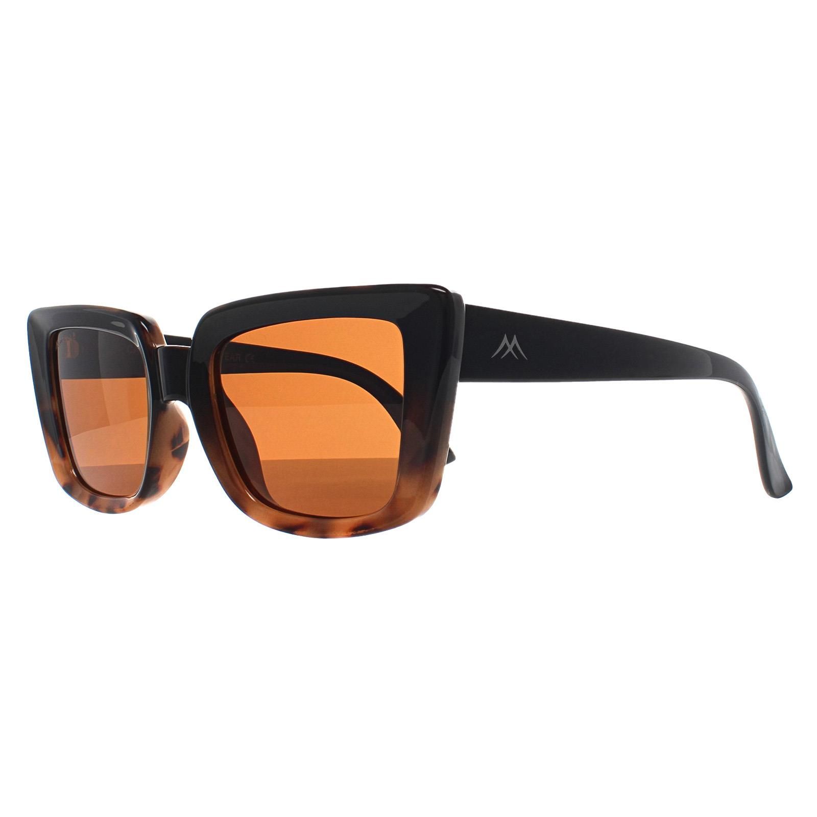 montana Rectangle Shiny Black Turtle Brown Polarized MP193