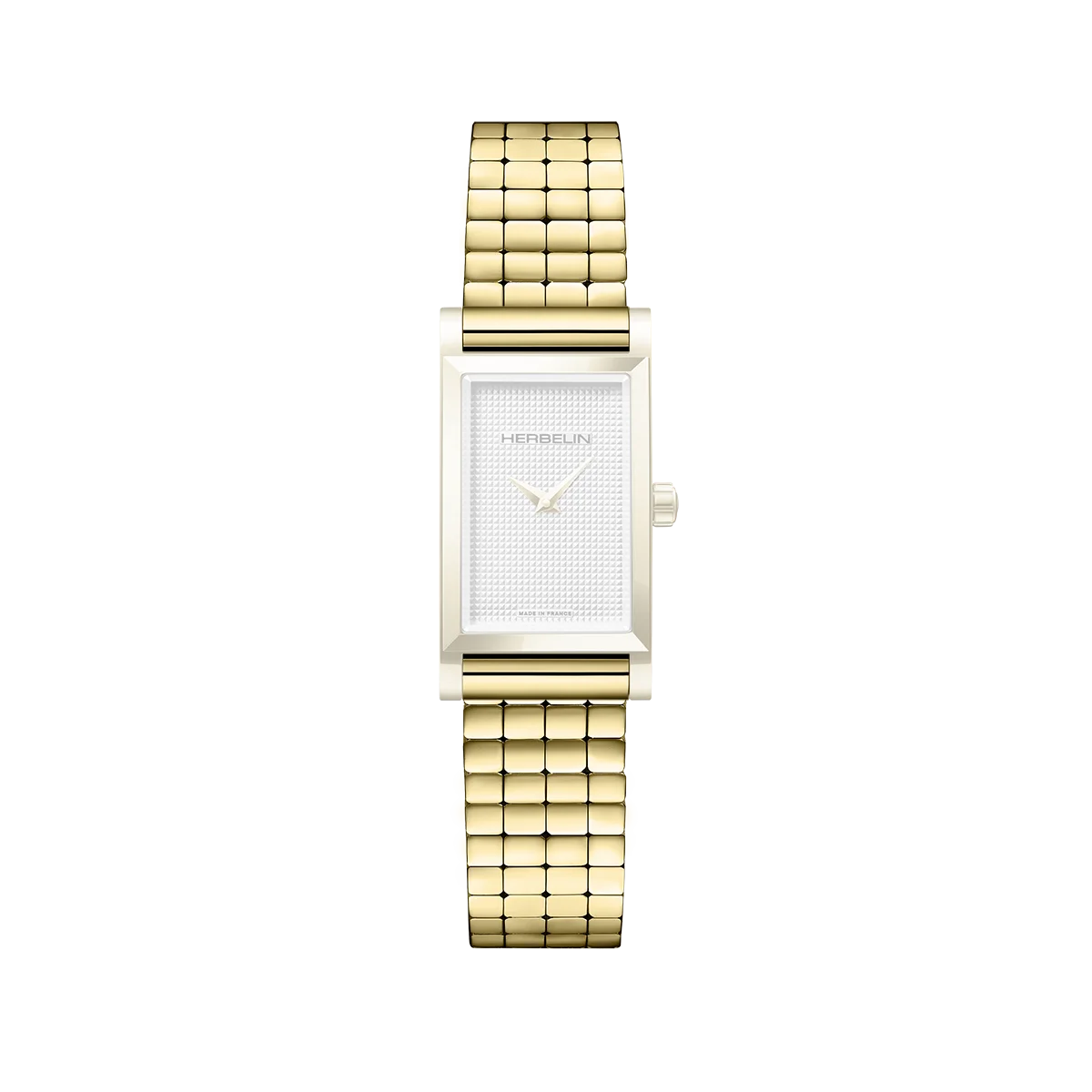 ANTARÈS – BRACELET SIMPLE – ACIER CUBE DORÉ