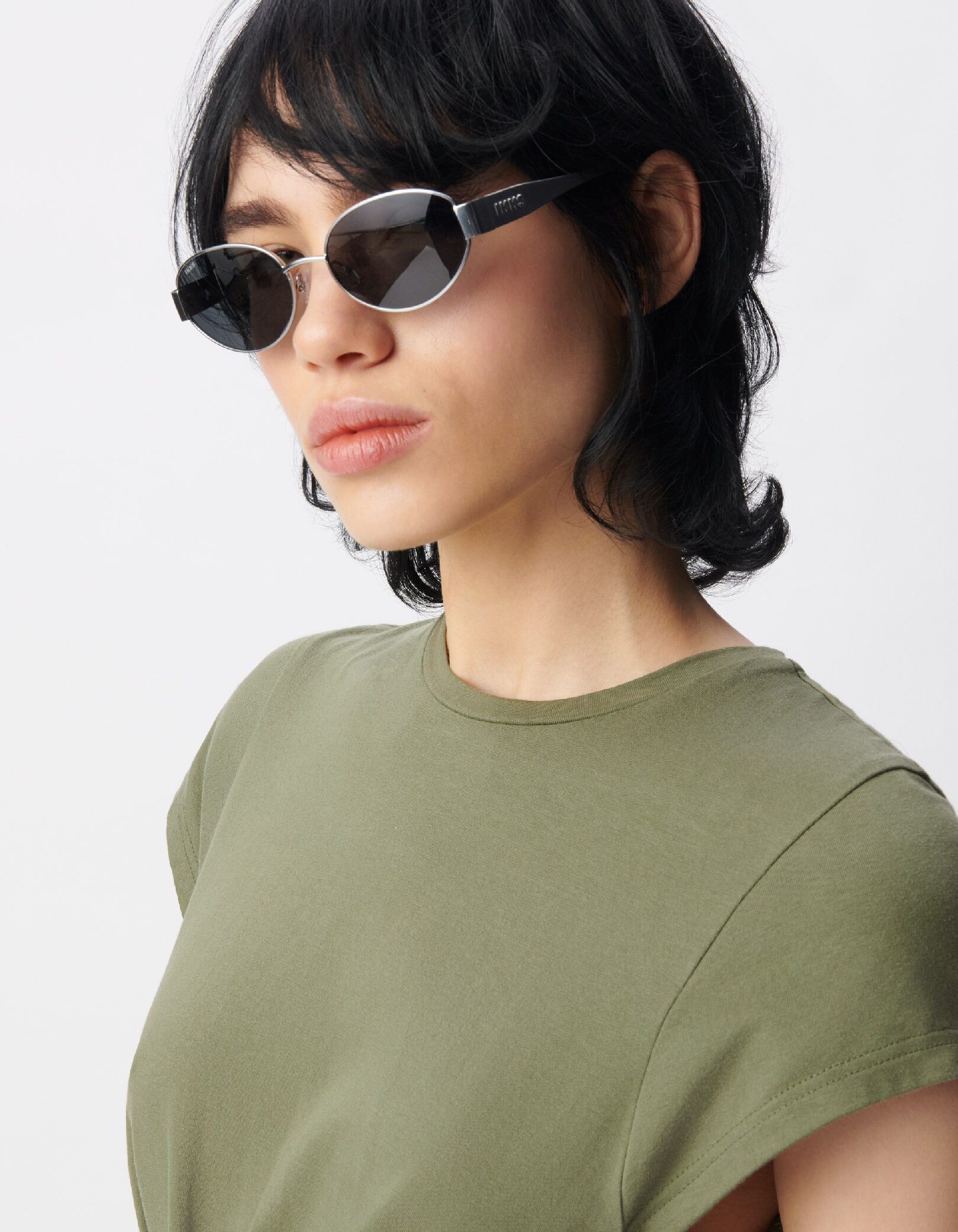 Lunettes solaires Dean ovale métal gris Femme