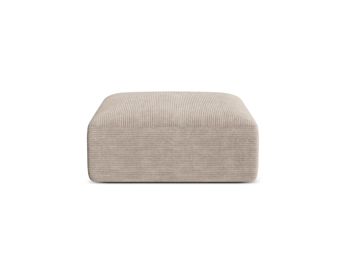 Cosmopolitan Design Poef Campi ribfluwelen cappuccino - 90x90x40cm