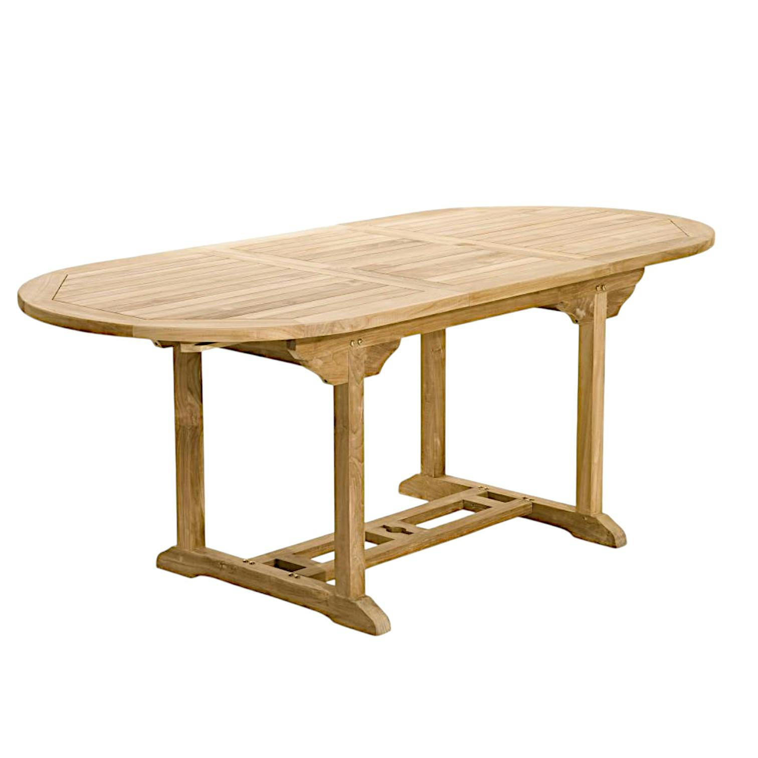 Table de jardin en teck brut ovale extensible 120/180x90x75cm SUMMER