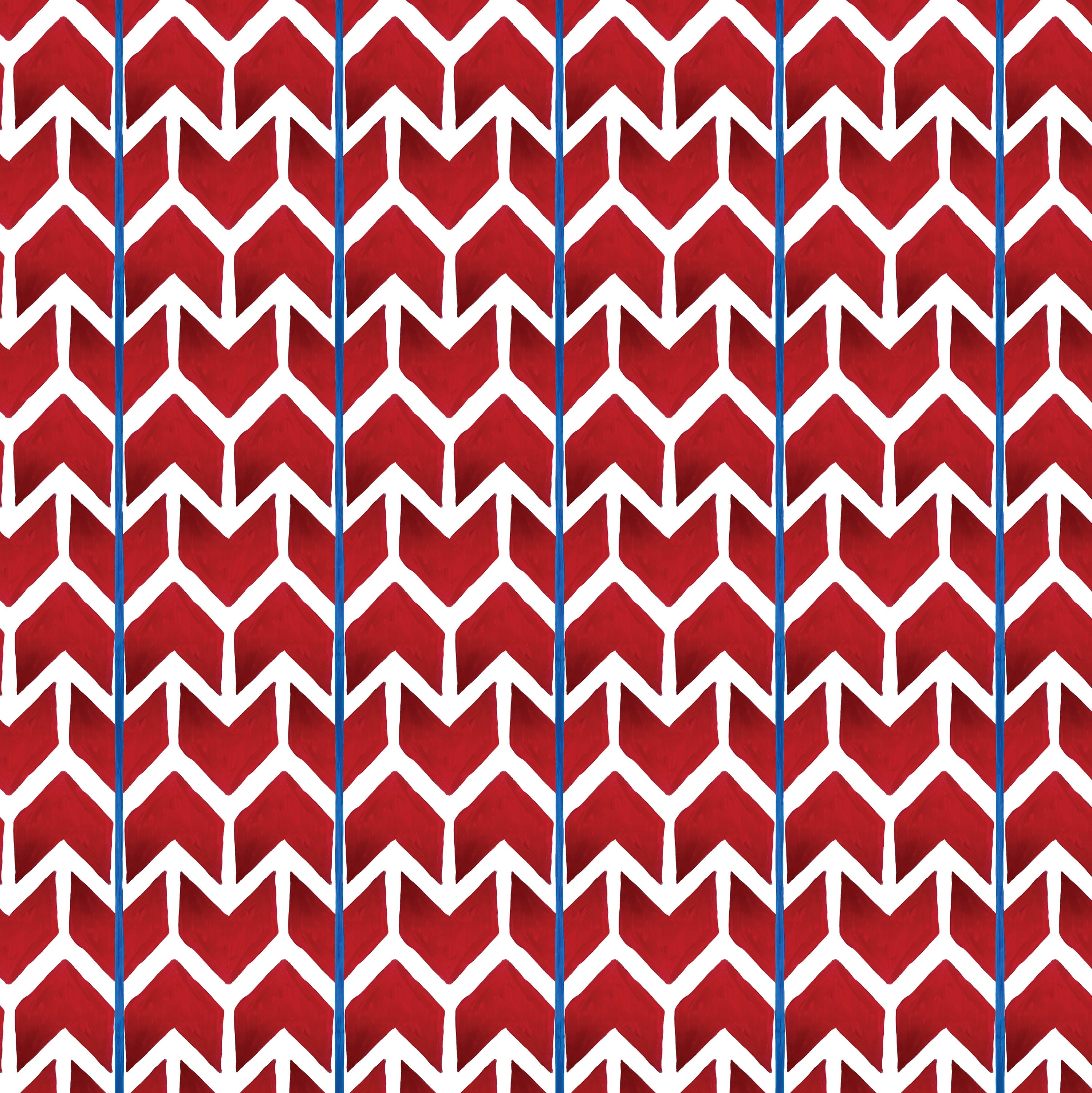 Catchii Behang Ikat Arrows red/white