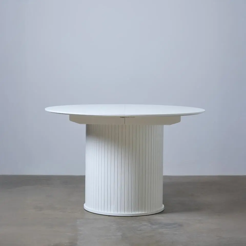 Eettafel Uitschuifbaar Wit - &Oslash;120-167cm - Nola