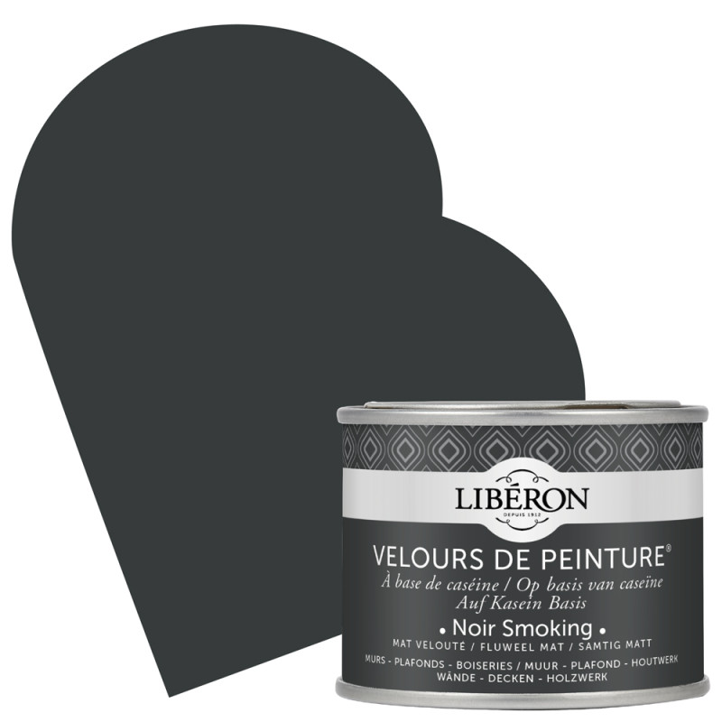 Peinture pour murs Velours de Peinture noir smoking mat 0,125 L LIBERON
