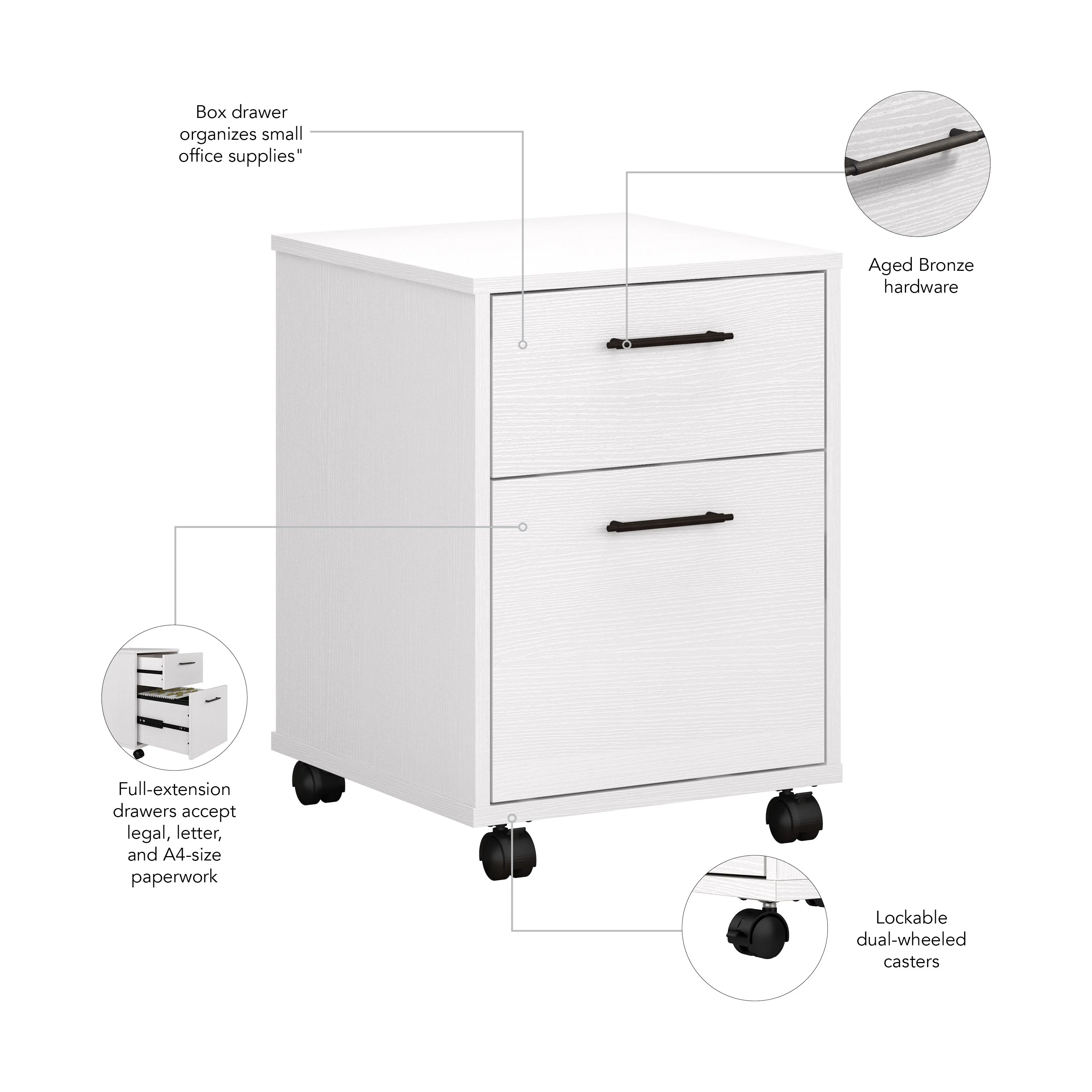 Key West 2 Drawer Mobile File Cabinet by Bush Furniture