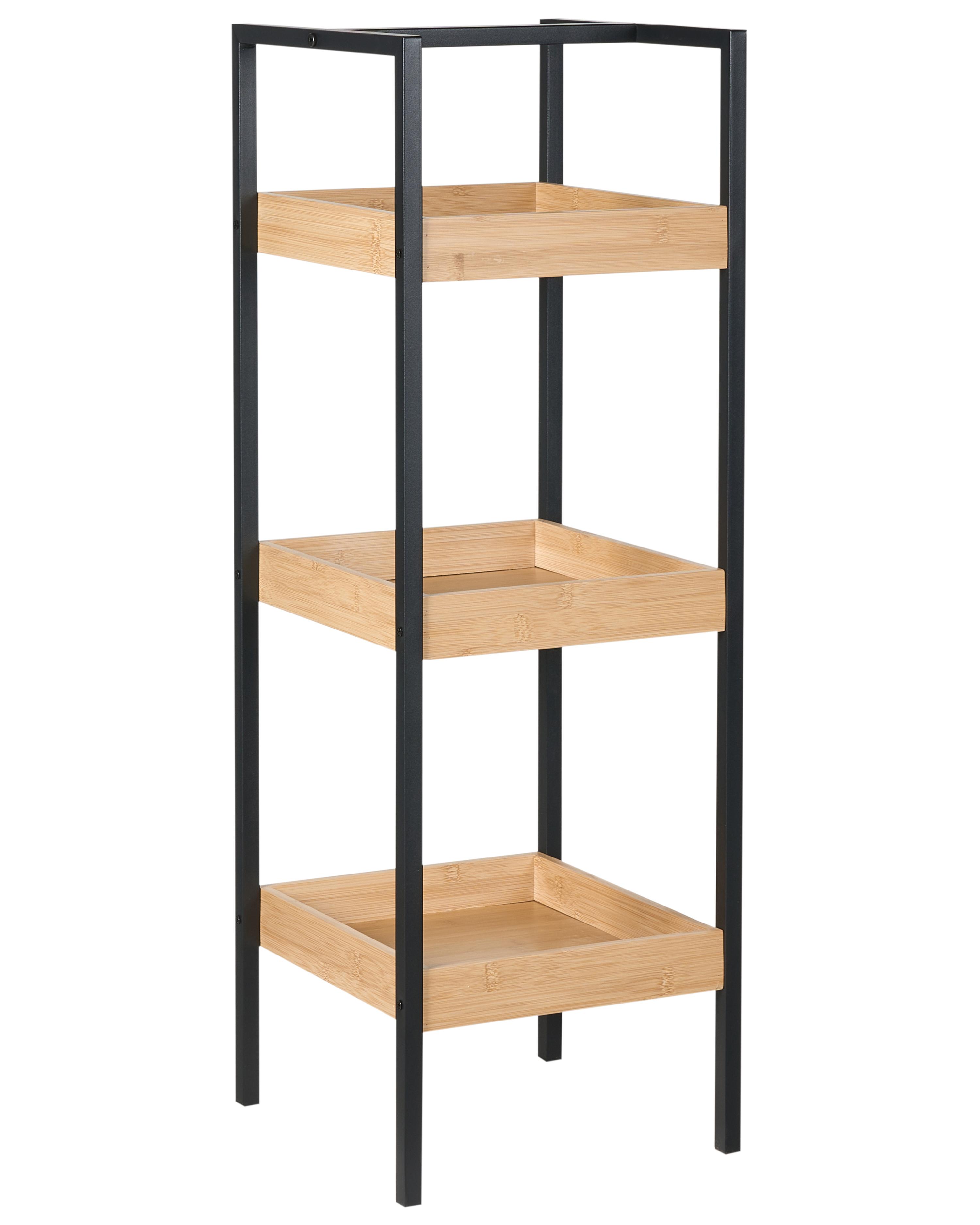 3 Tier Shelving Unit TAJZARA Bamboo Light Brown