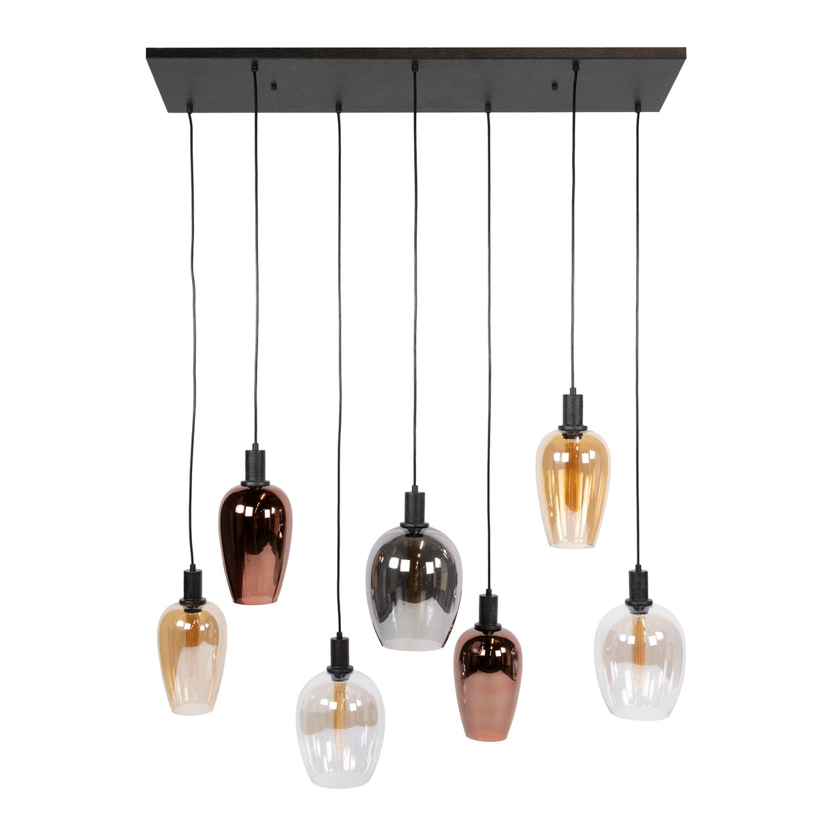 Giga Living Hanglamp Amfora - Zwart Metaal - 120x35x150cm
