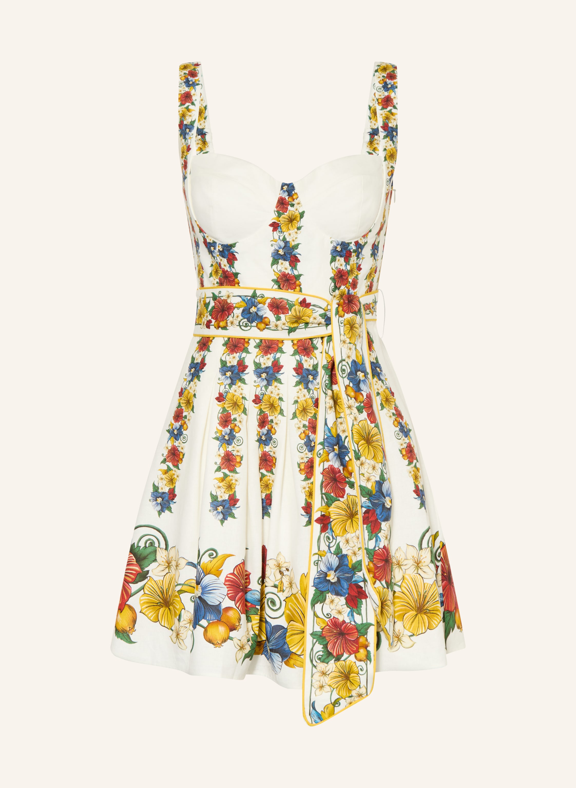 FARM RIO Kleid TROPI mit Leinen und Plissees