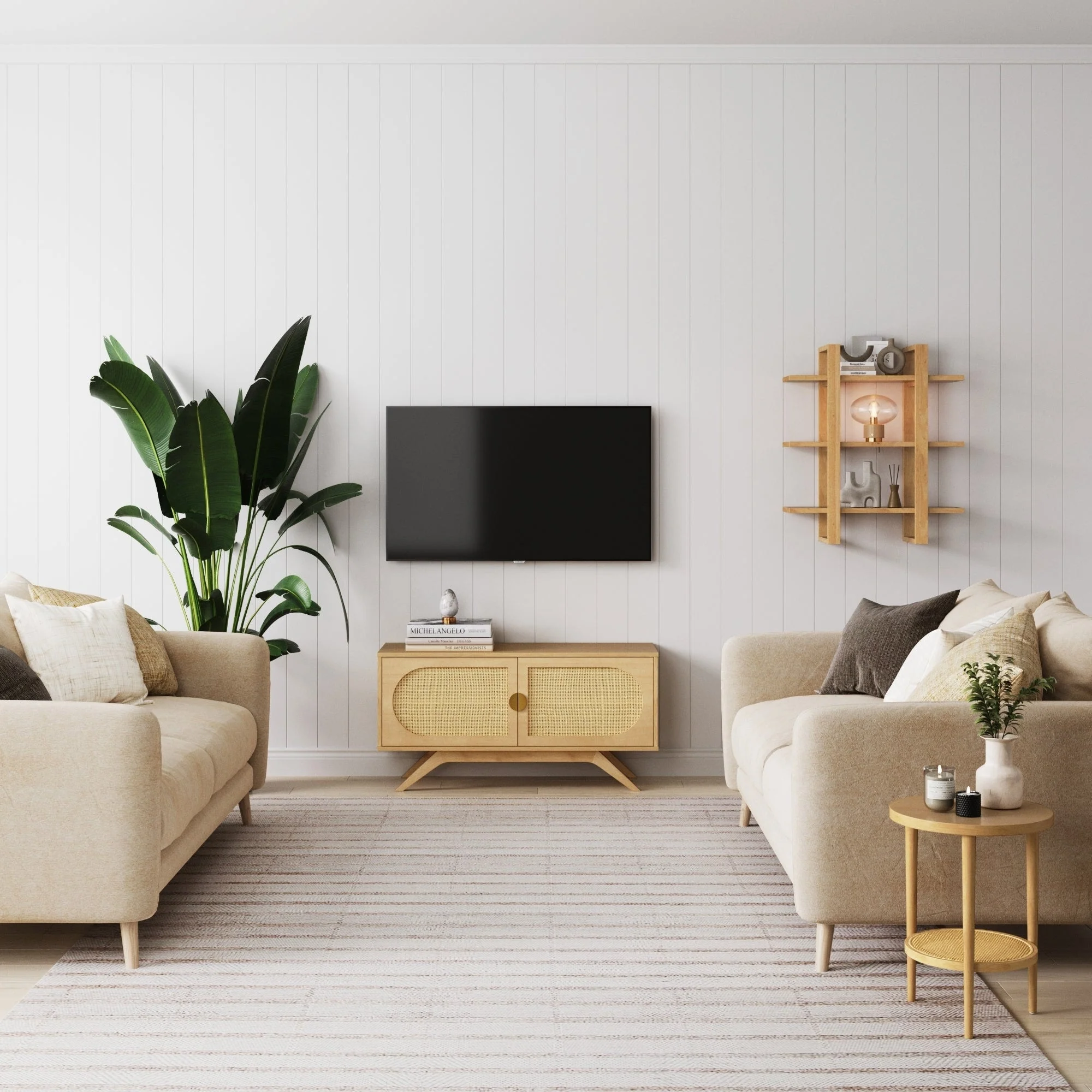 Nathan James Logan Rattan TV Stand for TVs up to 50