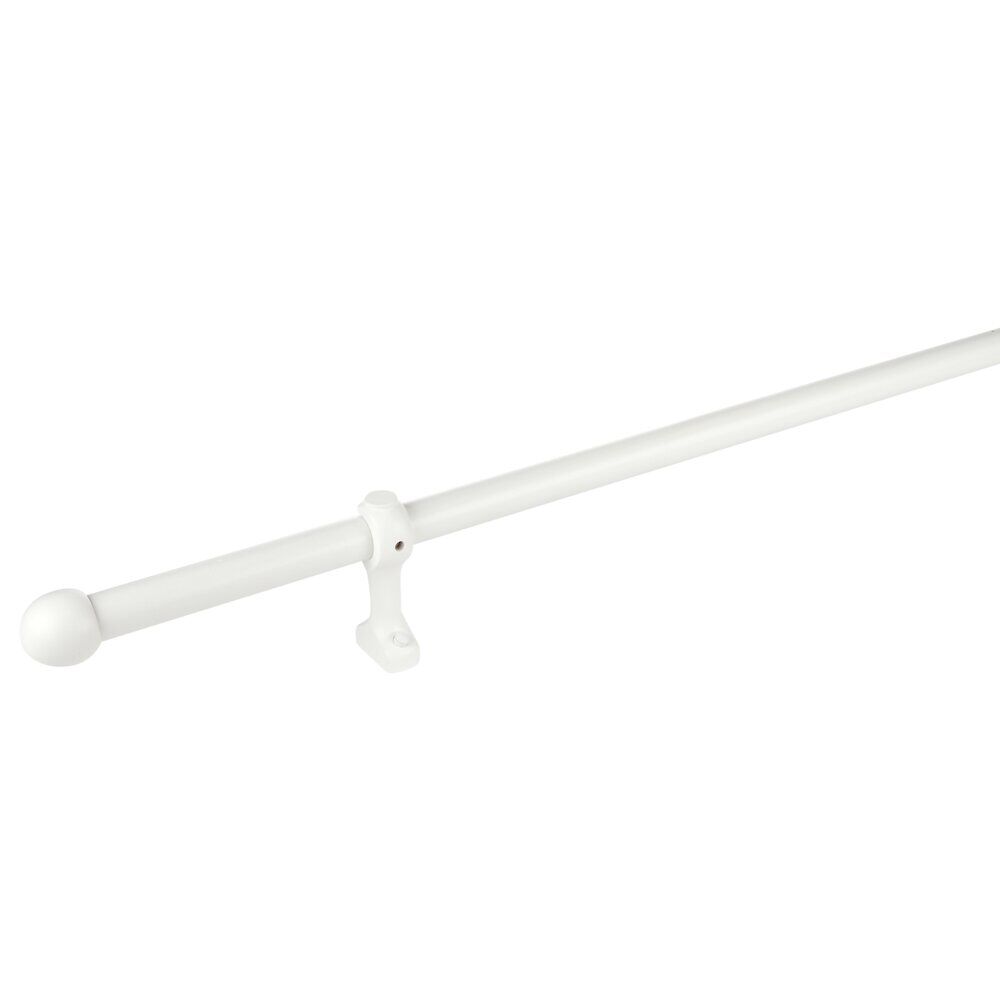 Tringle en bois blanc aves accroches murales Ø2,8xL180cm