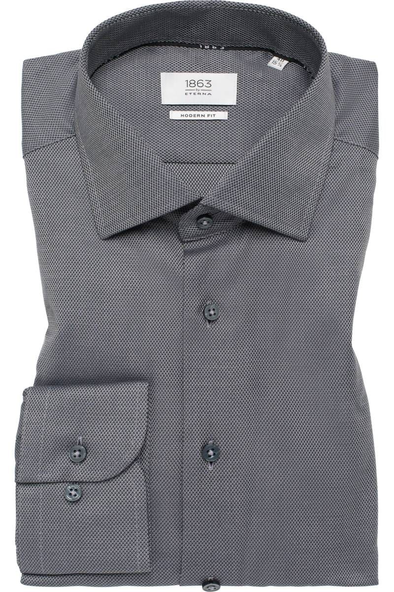 ETERNA 1863 Modern Fit Hemd anthrazit, Strukturiert
